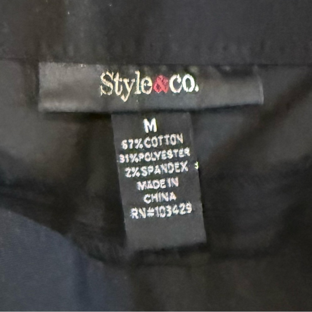 🖤 Style & Co Pull-On Pants w/ Silver Zip Detail – Size Medium 🖤 - Picture 2 of 5